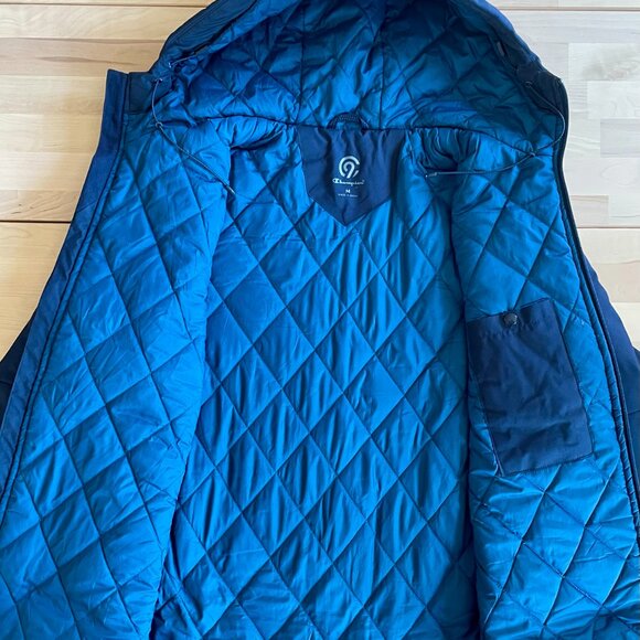 Champion Men's Navy Blue Quilted Hooded Waterproof Jacket size Medium Adjustable - Picture 5 of 11